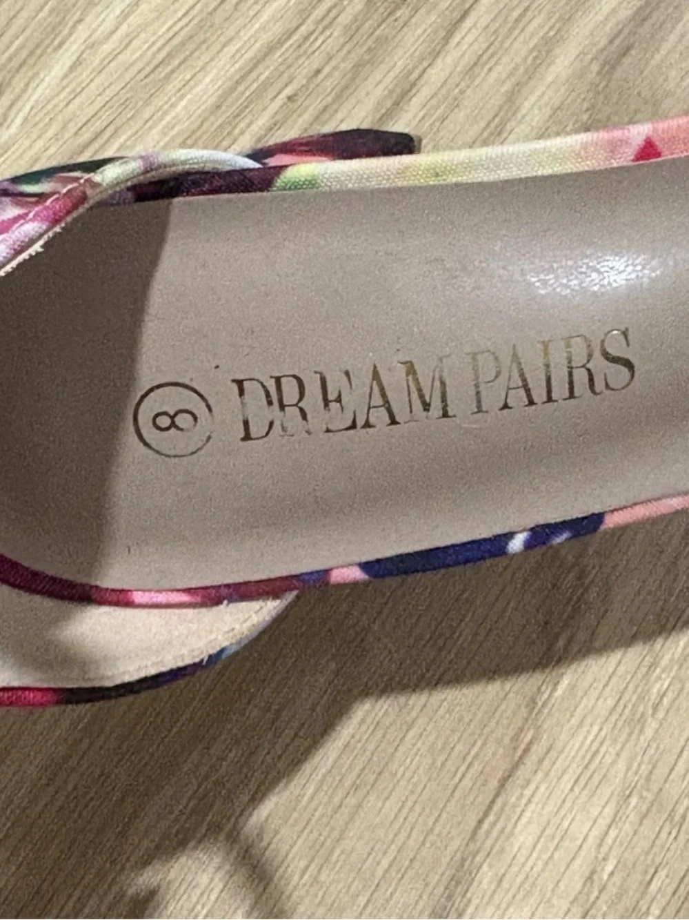 Dream Pairs Floral Ankle-Strap Heels in Pink, Purple, Blue and Green Size 8